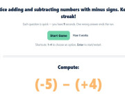 Maths Quiz with Negative Numbers